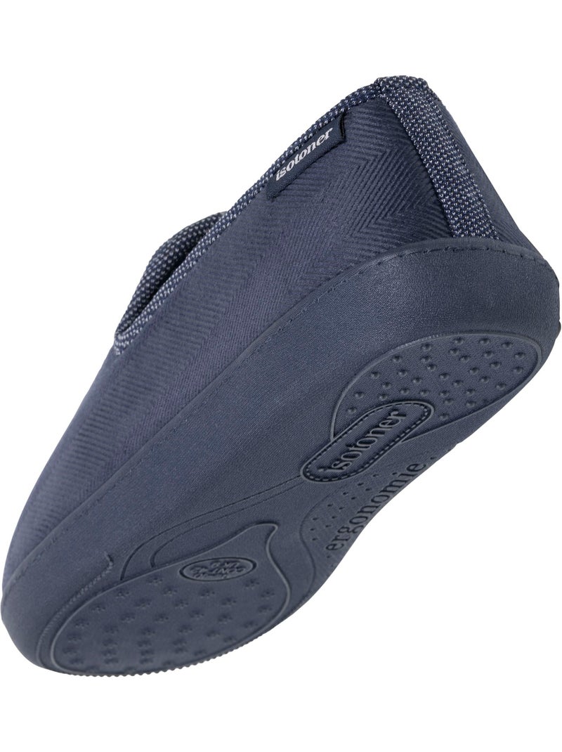 Pantofole chiuse velluto, suola ergonomica, memory foam, uomo Isotoner Blu marino - Kiabi