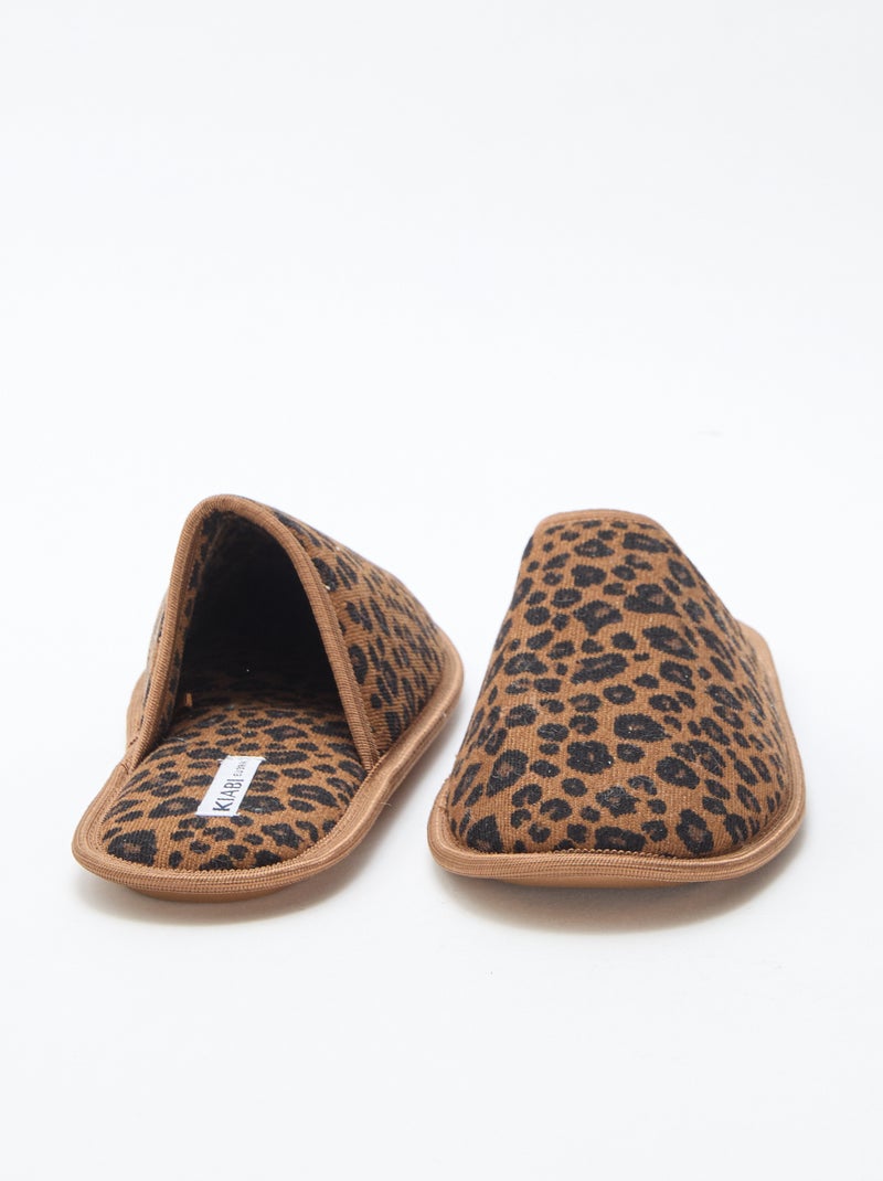 Pantofole ciabatte in velluto Beige - Kiabi