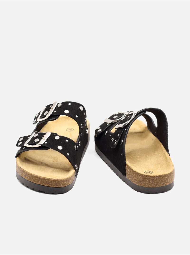 Pantofole con borchie Nero - Kiabi