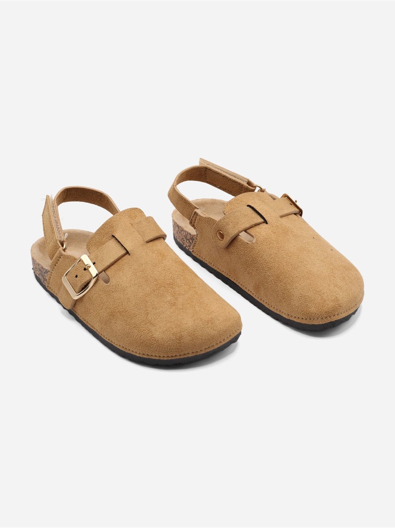 Pantofole con chiusura a velcro Cammello - Kiabi