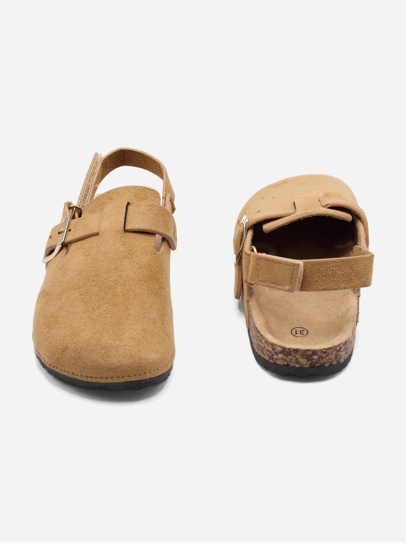 Pantofole con chiusura a velcro Cammello - Kiabi