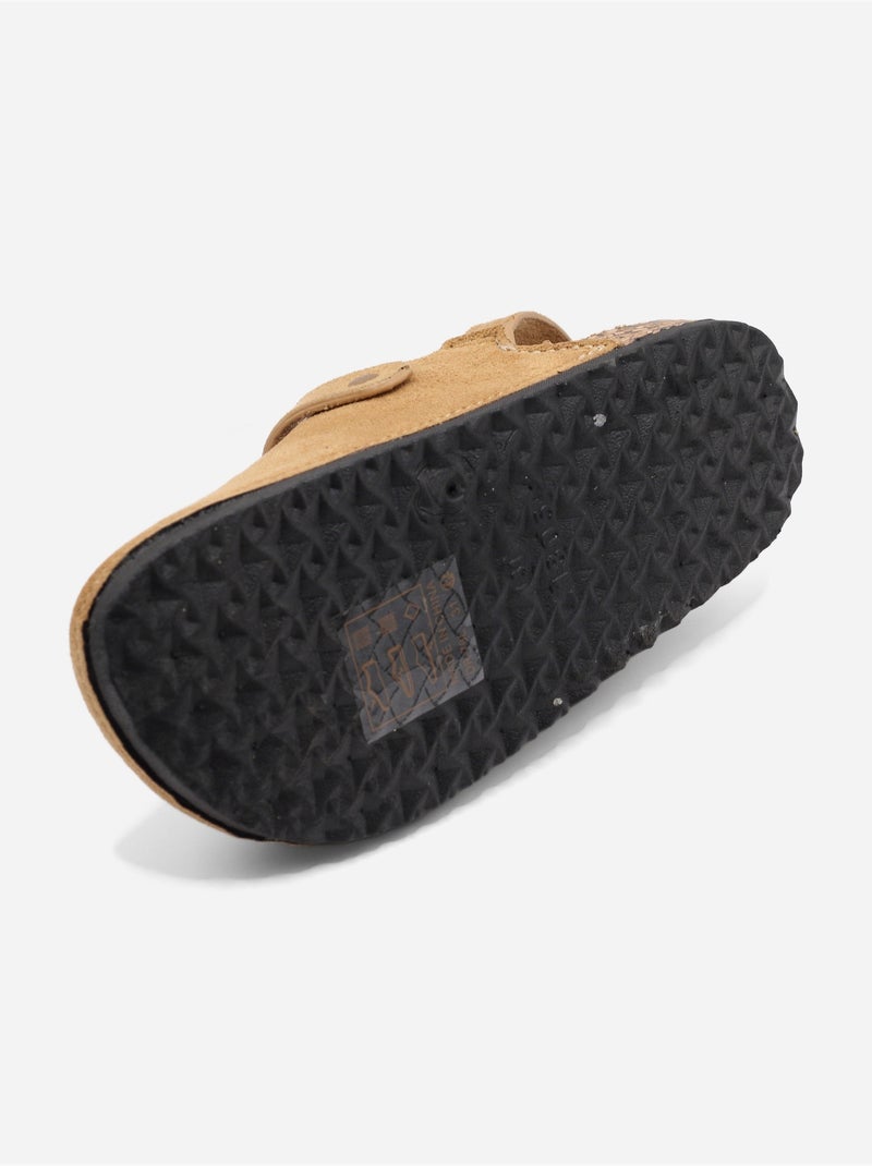 Pantofole con chiusura a velcro Cammello - Kiabi