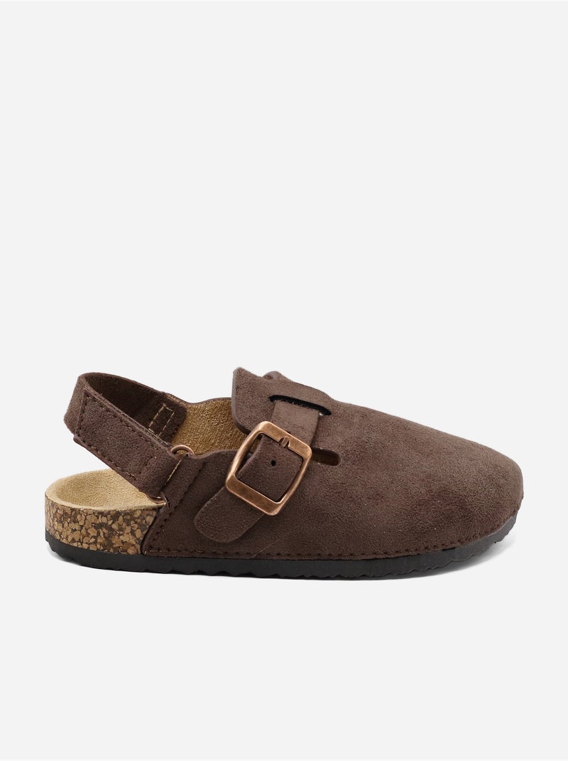 Pantofole con chiusura a velcro Marrone scuro - Kiabi