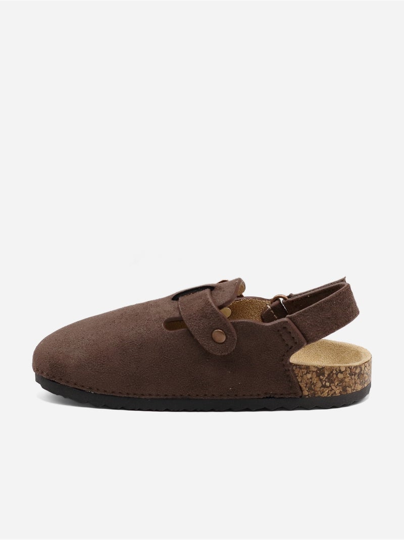 Pantofole con chiusura a velcro Marrone scuro - Kiabi
