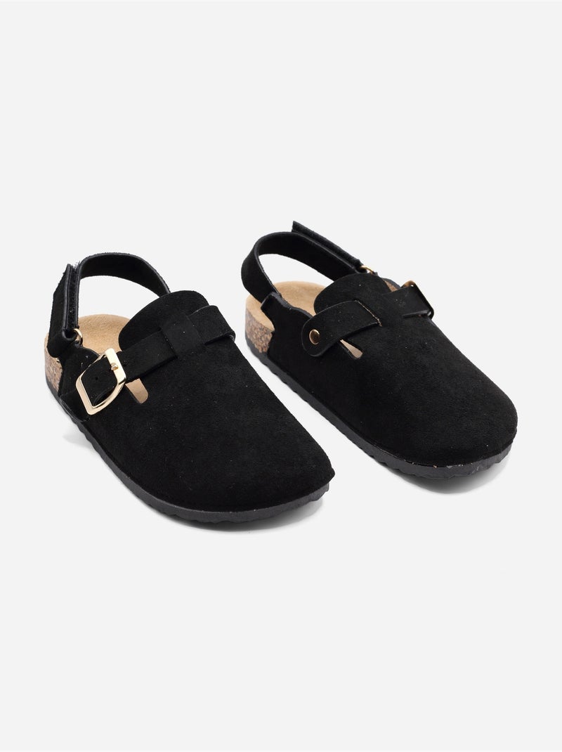 Pantofole con chiusura a velcro Nero - Kiabi
