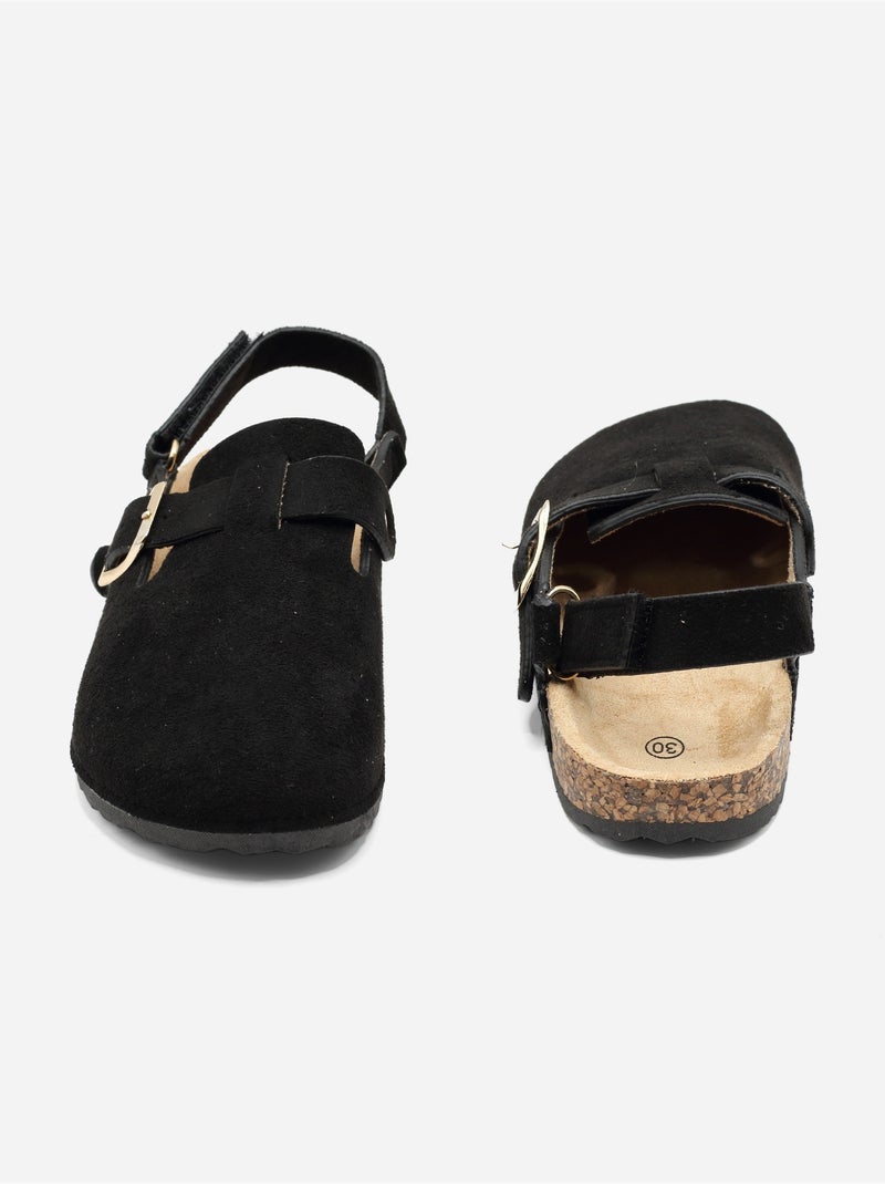 Pantofole con chiusura a velcro Nero - Kiabi