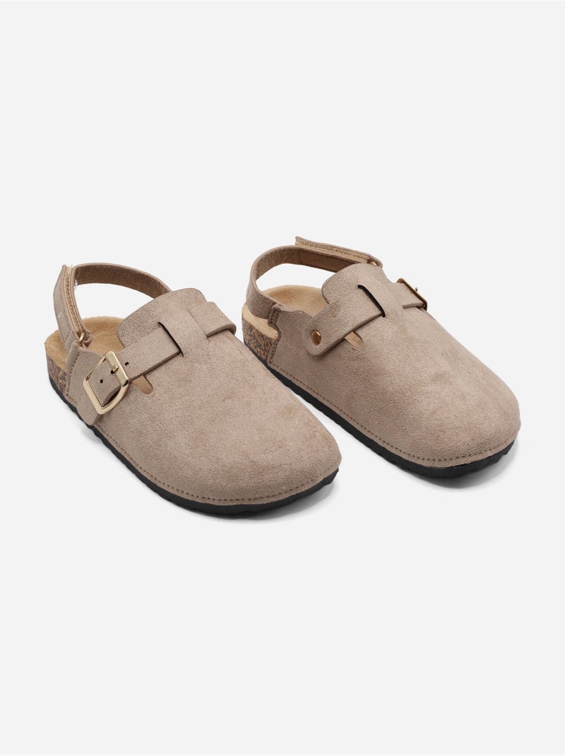 Pantofole con chiusura a velcro Tortora - Kiabi