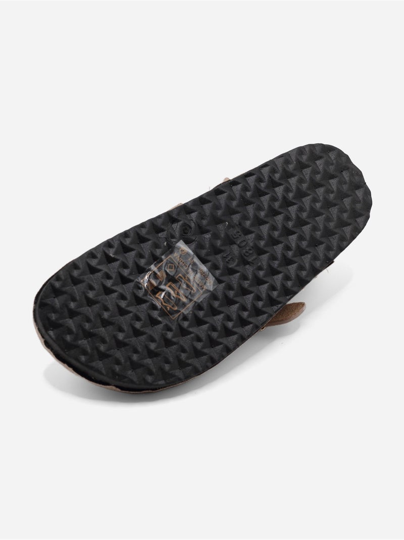 Pantofole con chiusura a velcro Tortora - Kiabi