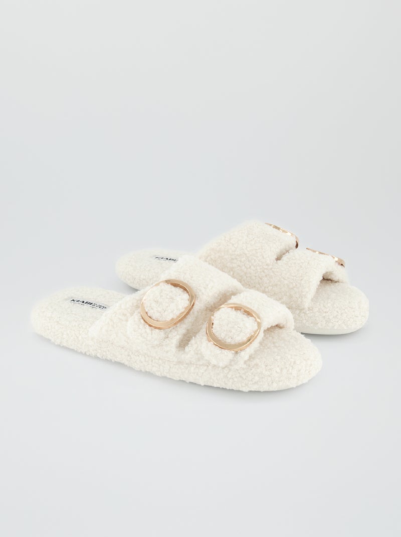 Pantofole con doppio cinturino Bianco - Kiabi