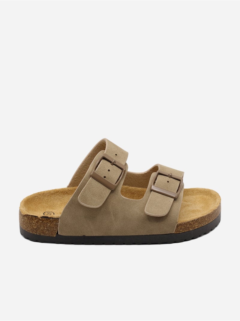 Pantofole con doppio cinturino Tortora - Kiabi