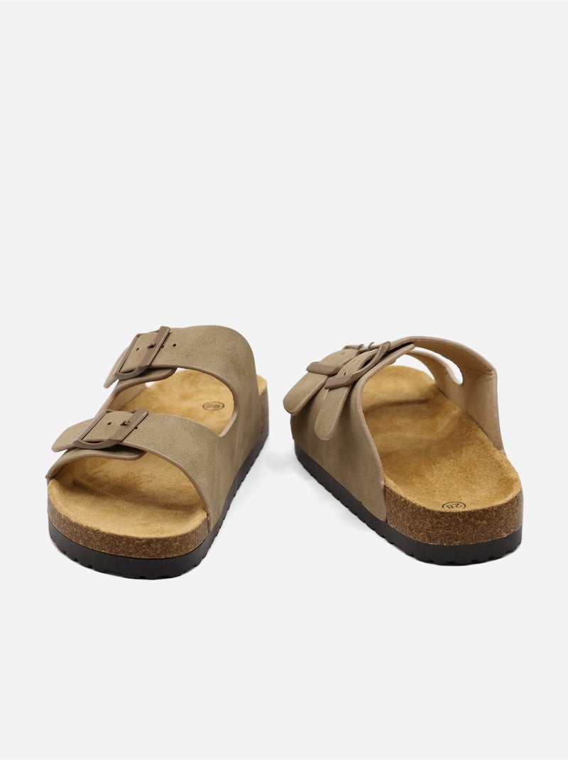 Pantofole con doppio cinturino Tortora - Kiabi