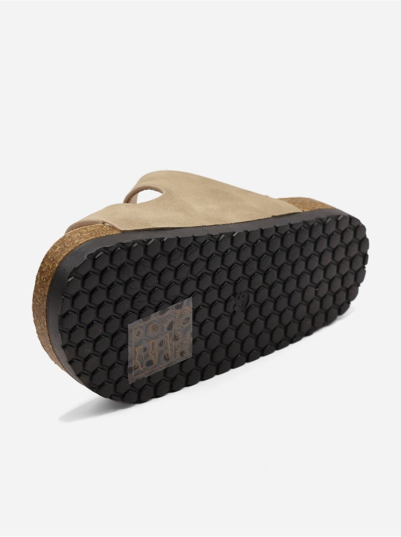 Pantofole con doppio cinturino Tortora - Kiabi