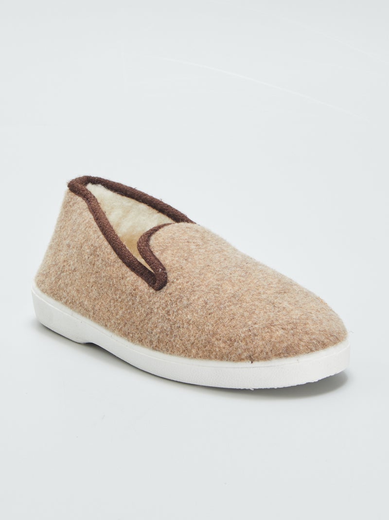 Pantofole con interno effetto montone BEIGE - Kiabi