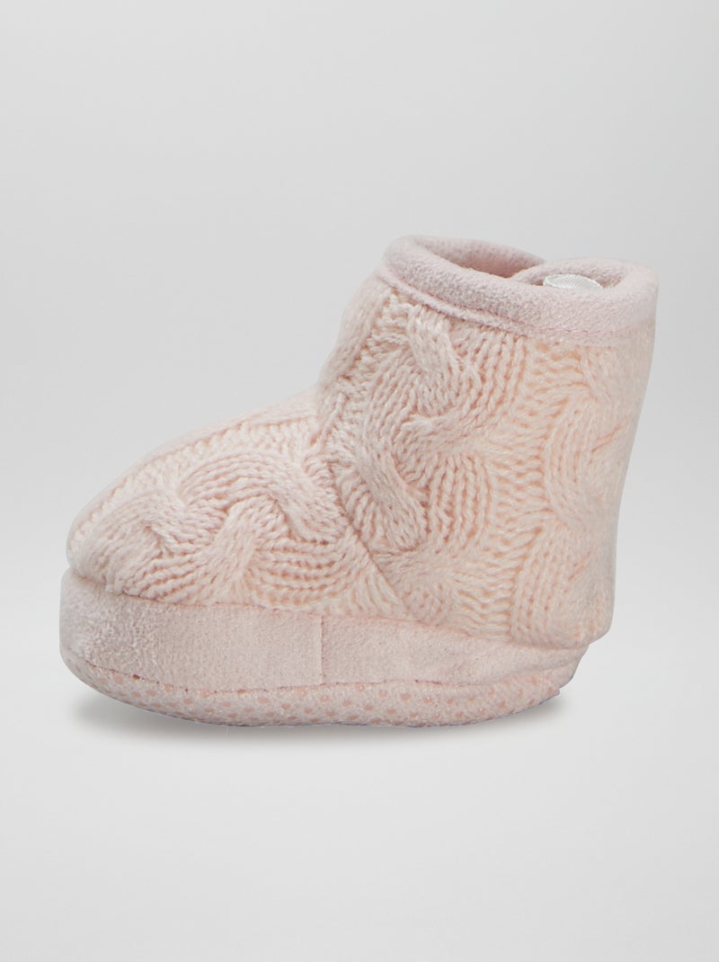 Pantofole con lavorazione a maglia intrecciata ROSA - Kiabi