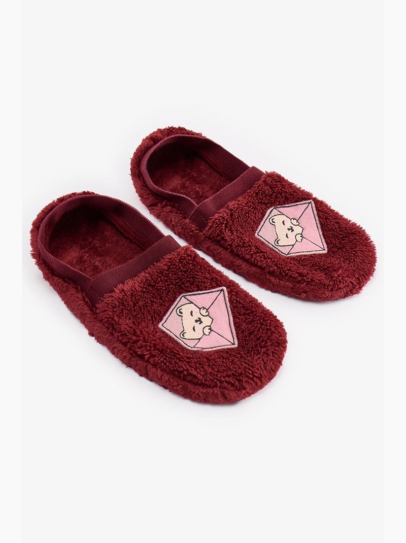 Pantofole con motivo gatto postcard day penti Rosso bordeaux - Kiabi