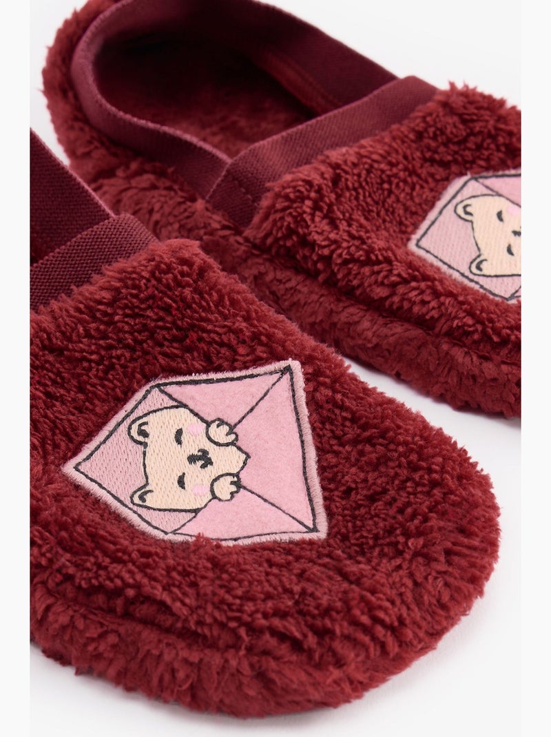 Pantofole con motivo gatto postcard day penti Rosso bordeaux - Kiabi