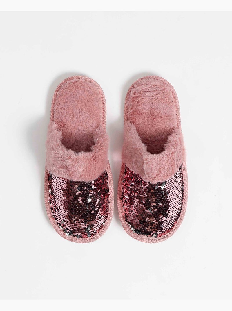Pantofole con paillettes da donna ADMAS Rosa - Kiabi