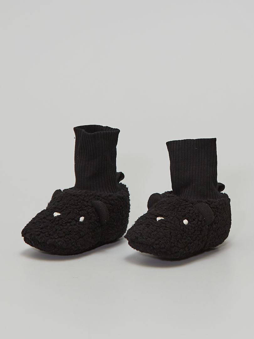 Pantofole con risvolto calzino grigio scuro - Kiabi