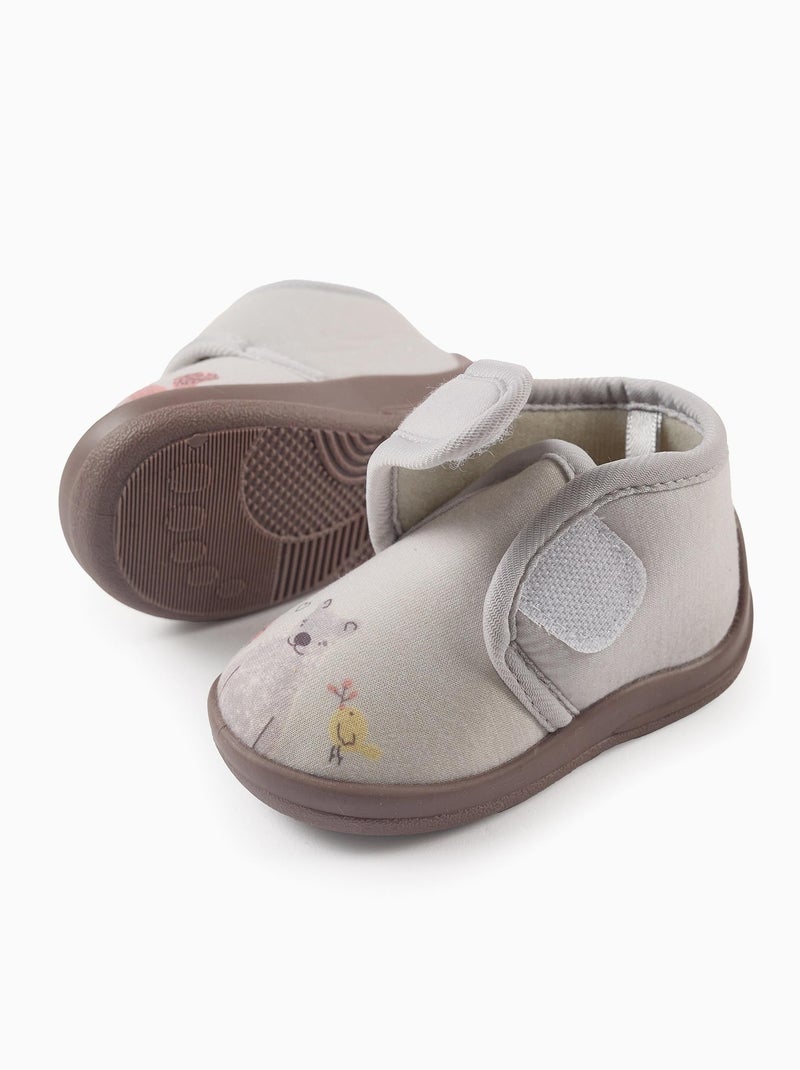 Pantofole con stampa 'animali della foresta' Grigio chiaro - Kiabi