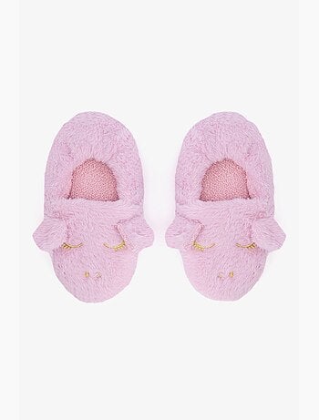 Pantofole da casa bambina con unicorno ricamato penti