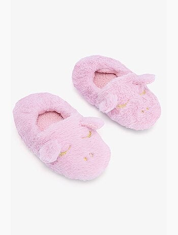 Pantofole da casa bambina con unicorno ricamato penti