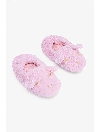 Pantofole da casa bambina con unicorno ricamato penti