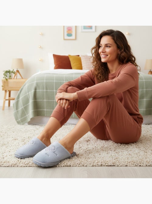 Pantofole donna aperte ozabi, finta pelliccia, cuore pois ricamato love - Kiabi Pantofole donna aperte ozabi, finta pelliccia, cuore pois ricamato love - Kiabi