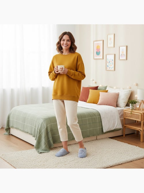 Pantofole donna aperte ozabi, finta pelliccia, cuore pois ricamato love - Kiabi Pantofole donna aperte ozabi, finta pelliccia, cuore pois ricamato love - Kiabi