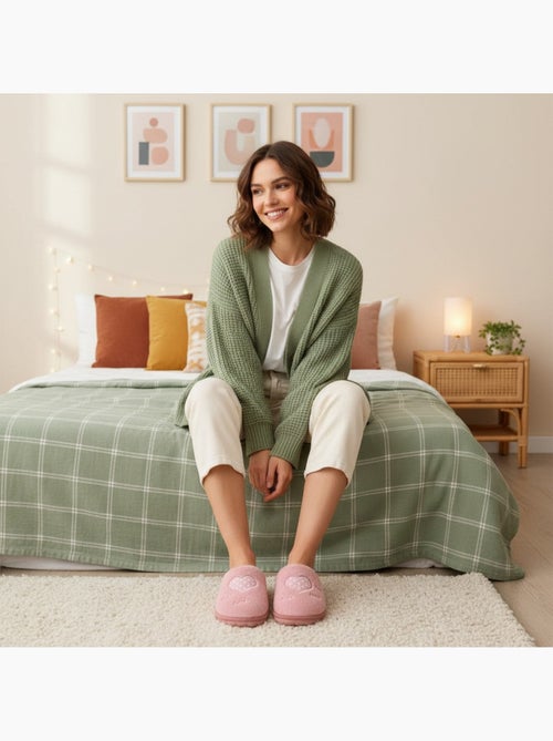 Pantofole donna aperte ozabi, finta pelliccia, cuore pois ricamato love - Kiabi Pantofole donna aperte ozabi, finta pelliccia, cuore pois ricamato love - Kiabi