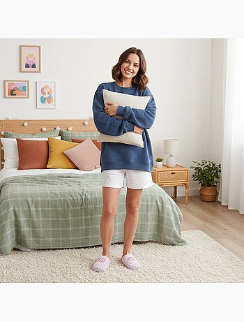 Pantofole donna aperte ozabi, finta pelliccia, cuore pois ricamato love