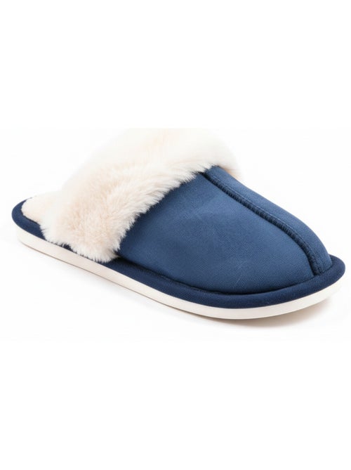 Pantofole donna aperte ozabi, scamosciato sintetico, collo in peluche - Kiabi Pantofole donna aperte ozabi, scamosciato sintetico, collo in peluche - Kiabi