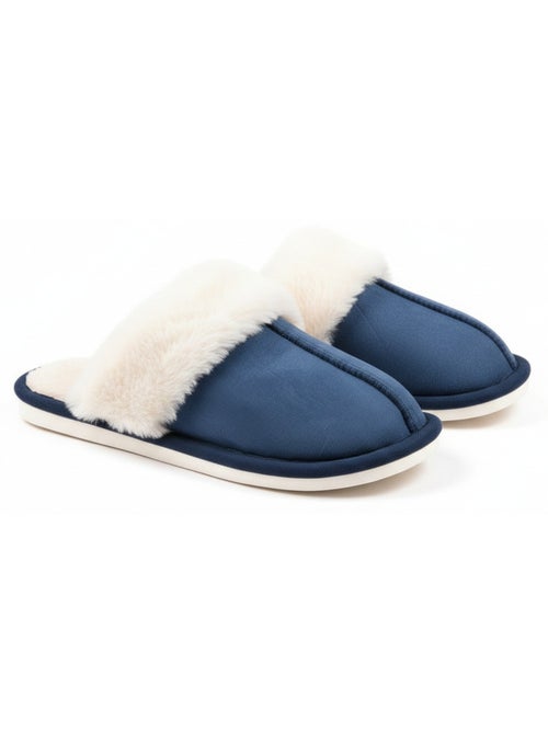 Pantofole donna aperte ozabi, scamosciato sintetico, collo in peluche - Kiabi Pantofole donna aperte ozabi, scamosciato sintetico, collo in peluche - Kiabi