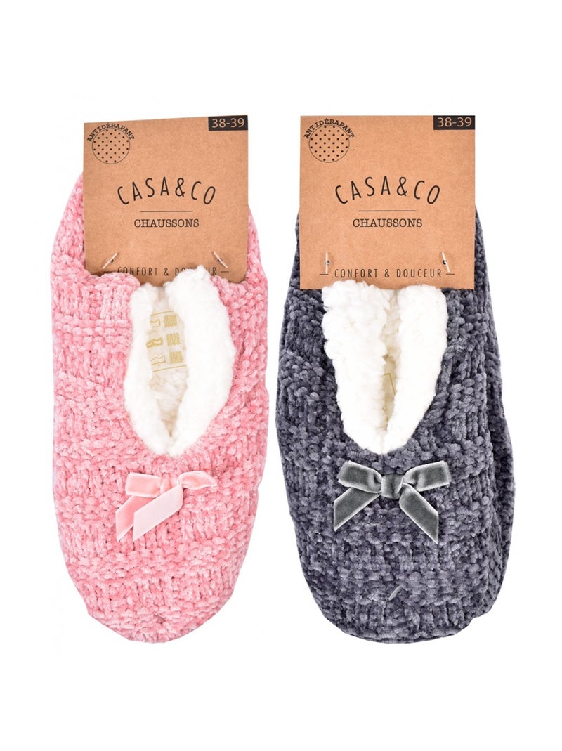 Pantofole Donna CASA AND CO Confezione da 2 Multicolore - Kiabi