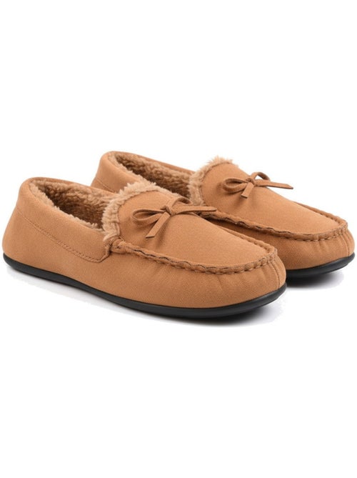 Pantofole donna chiuse scamosciato tinta unita fiocco ozabi - Kiabi Pantofole donna chiuse scamosciato tinta unita fiocco ozabi - Kiabi