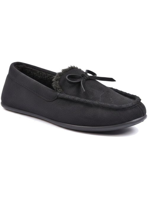 Pantofole donna chiuse scamosciato tinta unita fiocco ozabi - Kiabi Pantofole donna chiuse scamosciato tinta unita fiocco ozabi - Kiabi