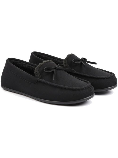 Pantofole donna chiuse scamosciato tinta unita fiocco ozabi - Kiabi Pantofole donna chiuse scamosciato tinta unita fiocco ozabi - Kiabi