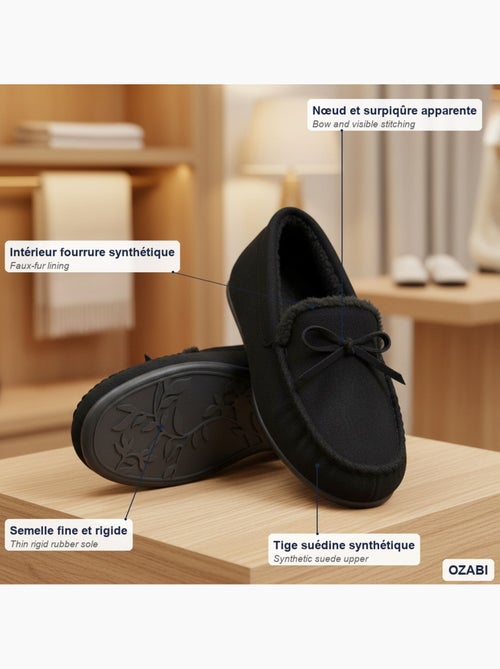 Pantofole donna chiuse scamosciato tinta unita fiocco ozabi - Kiabi Pantofole donna chiuse scamosciato tinta unita fiocco ozabi - Kiabi