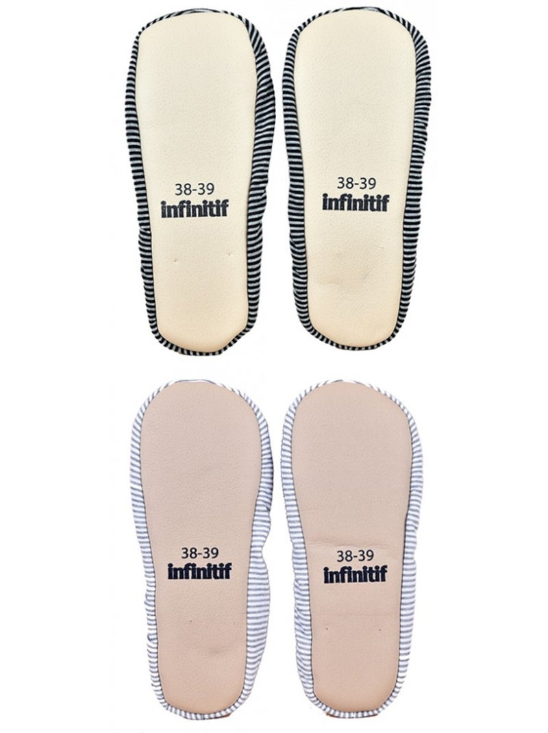 Pantofole donna INFINITIF Ballerine Confezione da 2 Multicolore - Kiabi