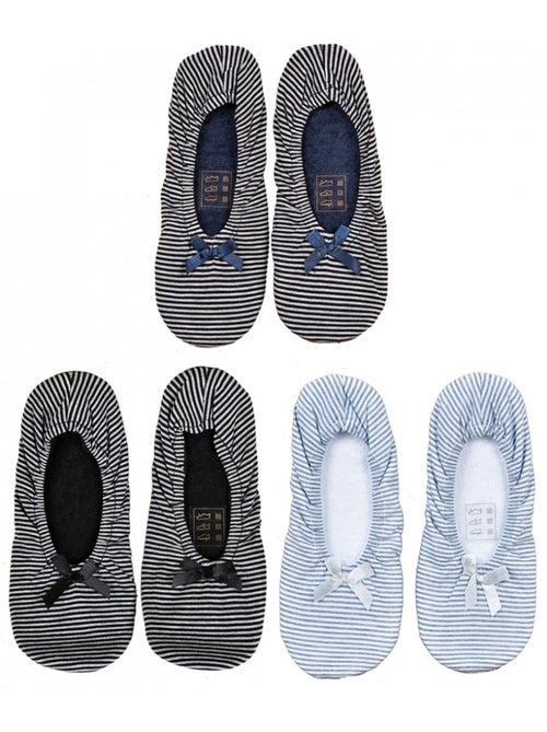 Pantofole donna INFINITIF Ballerine Confezione da 3 - Kiabi