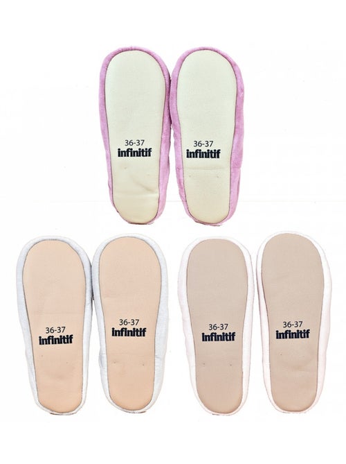 Pantofole donna INFINITIF Chaussons ballerine Confezione da 2 - Kiabi Pantofole donna INFINITIF Chaussons ballerine Confezione da 2 - Kiabi