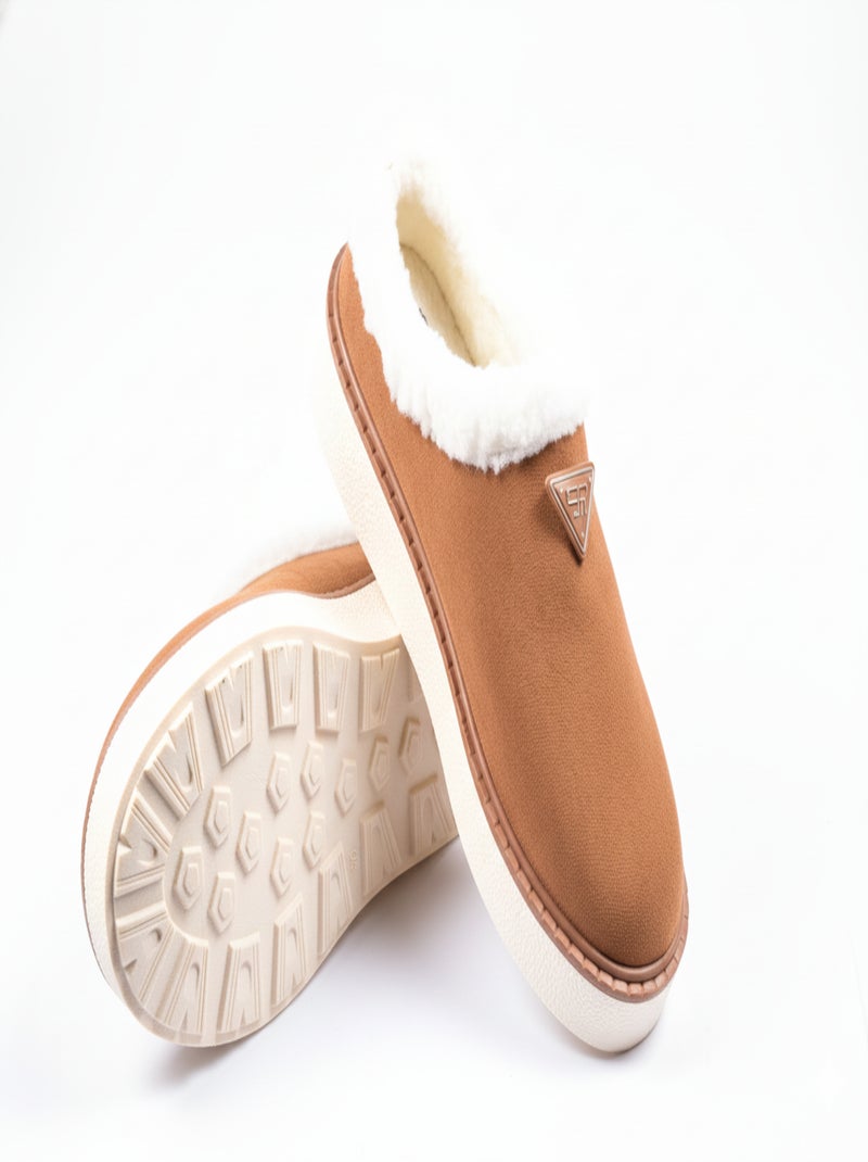 Pantofole Donna Inverno Mule Stile Scandinavo ND10882 Cammello - Kiabi
