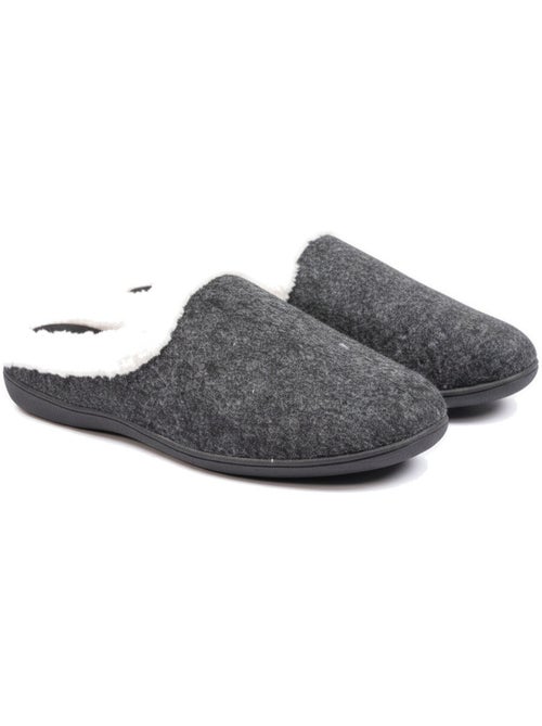 Pantofole donna inverno ozabi, feltro tinta unita sfumato, collo ecopelliccia - Kiabi Pantofole donna inverno ozabi, feltro tinta unita sfumato, collo ecopelliccia - Kiabi