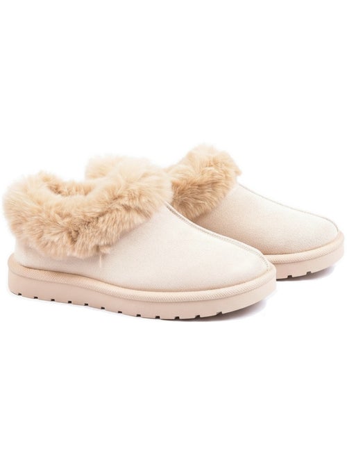 Pantofole donna inverno scandinavo ozabi, suola zigrinata interno esterno - Kiabi Pantofole donna inverno scandinavo ozabi, suola zigrinata interno esterno - Kiabi