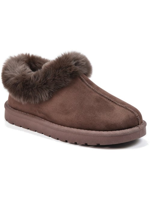 Pantofole donna inverno scandinavo ozabi, suola zigrinata interno esterno - Kiabi Pantofole donna inverno scandinavo ozabi, suola zigrinata interno esterno - Kiabi