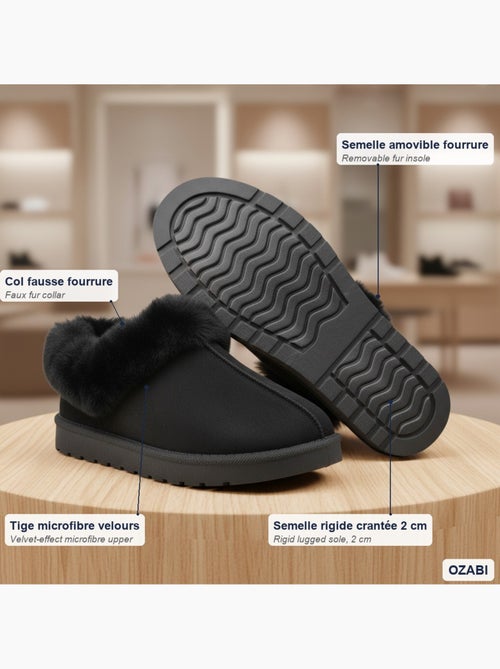 Pantofole donna inverno scandinavo ozabi, suola zigrinata interno esterno - Kiabi Pantofole donna inverno scandinavo ozabi, suola zigrinata interno esterno - Kiabi