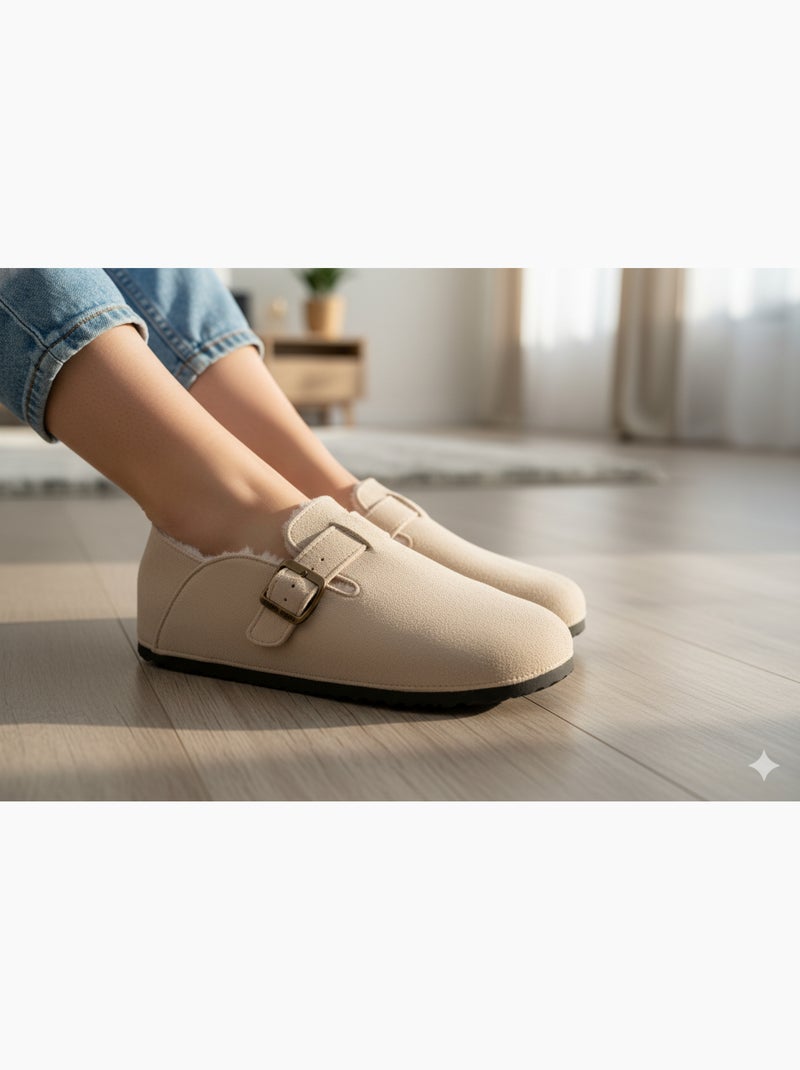 Pantofole Donna Inverno Zoccoli da Interno Foderati MD8845 Tortora - Kiabi