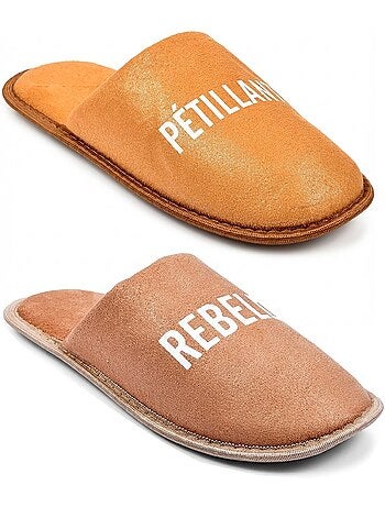 Pantofole Donna Lurex Glitter Confezione da 2 Paia