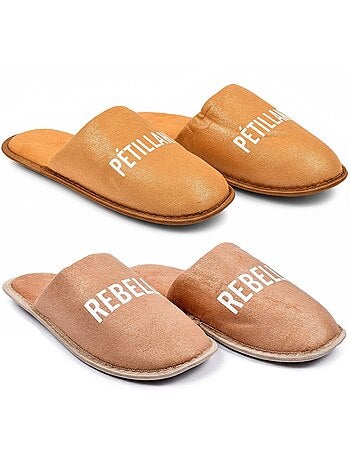 Pantofole Donna Lurex Glitter Confezione da 2 Paia