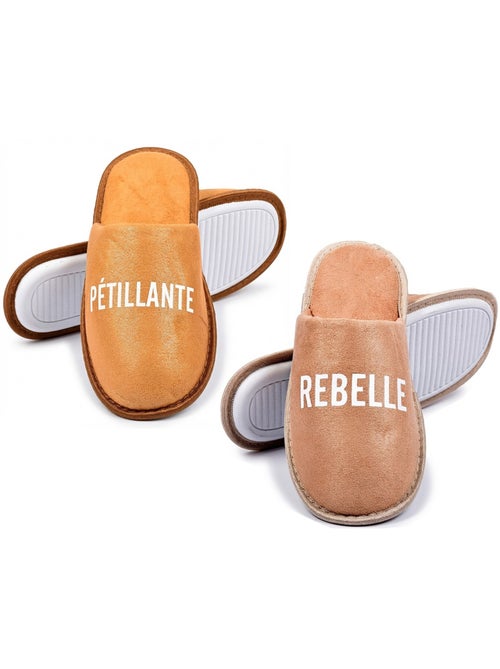 Pantofole Donna Lurex Glitter Confezione da 2 Paia - Kiabi