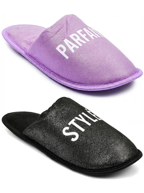 Pantofole Donna Lurex Glitter Confezione da 2 Paia - Kiabi